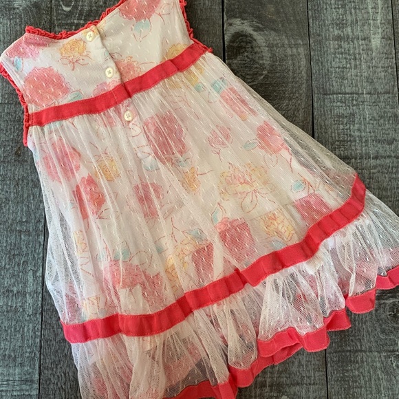 First Impressions Netting Overlay Flower Dress - Picture 7 of 8